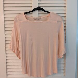SOLD- LOFT Soft Pink Ruffle Sleeve Blouse